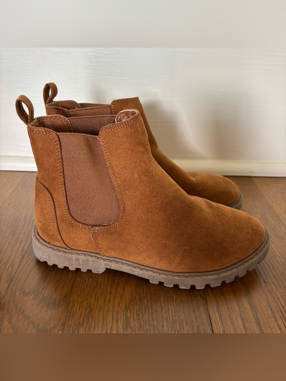 Kids Brown Faux Suede Chelsea Boots